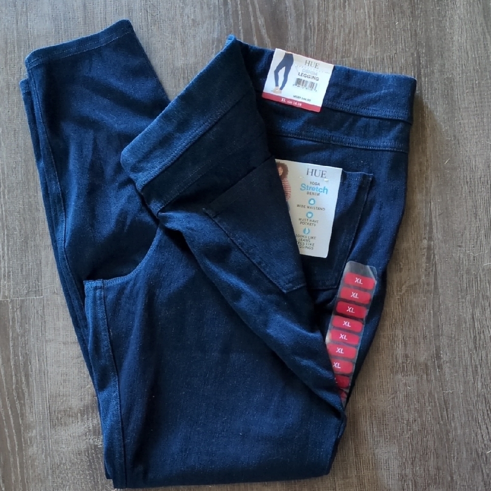 HUE Women's Deep Indigo Jeggings